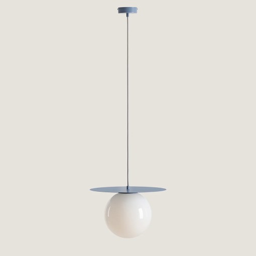 PENDUL LOOP L, 200 CM, ALBASTRU, DIN STICLA SI METAL, STIL MODERN