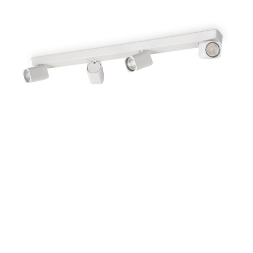 PLAFONIERA RUDY PL4 SQUARE, ALB, DIN ALUMINIU, STIL MODERN