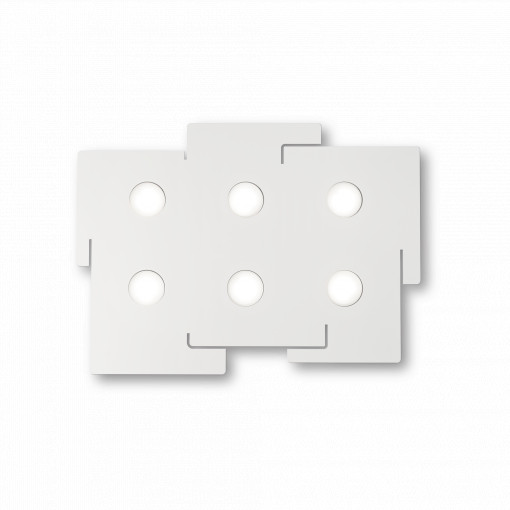 PLAFONIERA TOTEM PL6, ALB, DIN METAL, STIL MODERN
