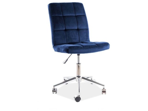 SCAUN DE BIROU PIVOTANT Q-020, ALBASTRU BLUVEL 86/CROM, TAPITERIE DIN CATIFEA SI PICIOR DIN METAL, STIL MODERN
