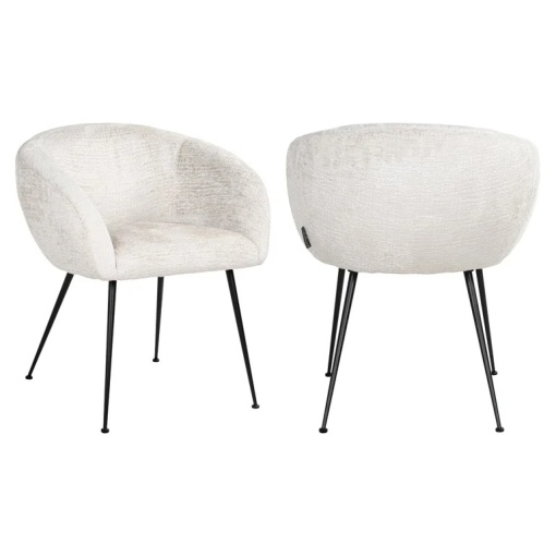 SCAUN DINING RUBY FUSION CREAM 02, S4722, CONFECTIONAT DIN 100% POLIESTER SPUMA SI METAL, RICHMOND INTERIORS
