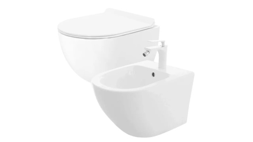 SET VAS DE TOALETA+BIDEU SUSPENDATE REA CARTER, ALB, DIN CERAMICA, CALITATE SUPERIOARA