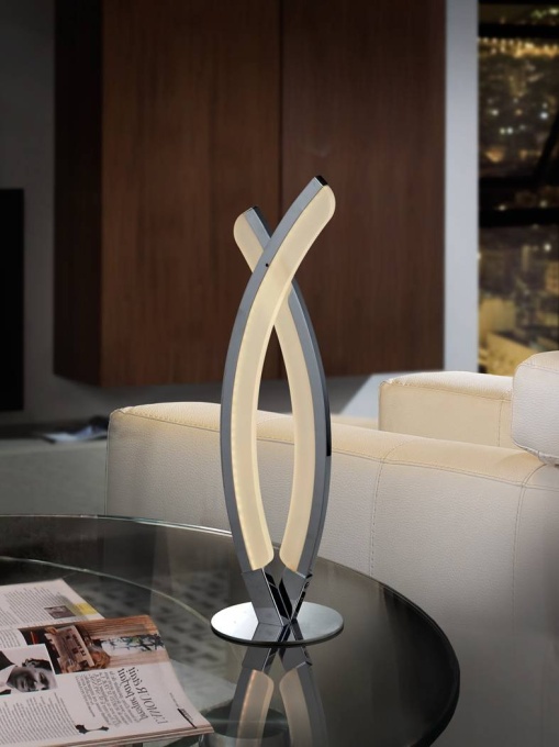 VEIOZA LINUR, 40 CM, CROM/OPAL, DIN ALUMINIU, METAL SI ACRIL, STIL MODERN