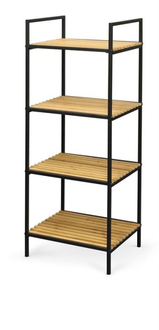 BIBLIOTECA REG12 NATURALA/NEGRU STIL VINTAGE HALMAR