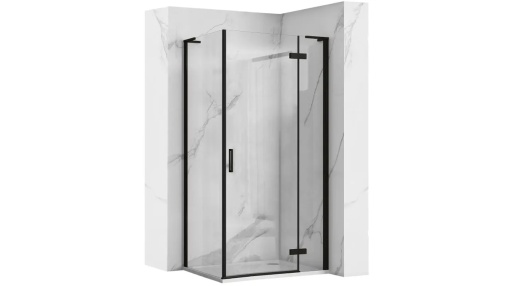 CABINA DE DUS REA HUGO, 80x90CM, NEGRU, DIN STICLA, CALITATE SUPERIOARA