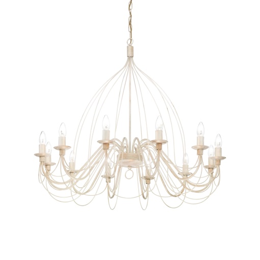 CANDELABRU CORTE SP12, ALB ANTIC, DIN METAL, STIL CLASIC