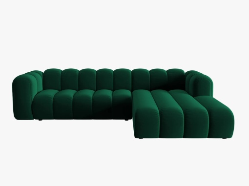 COLTAR MODULAR LUPIN, DREAPTA, 4 LOCURI, 288 CM, VERDE SMARALD 7, TAPITERIE DIN CATIFEA, DESIGN DEOSEBIT