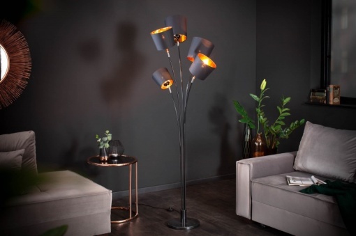 LAMPADAR LEVEL 178CM NEGRU/AURIU, DESIGN MODERN