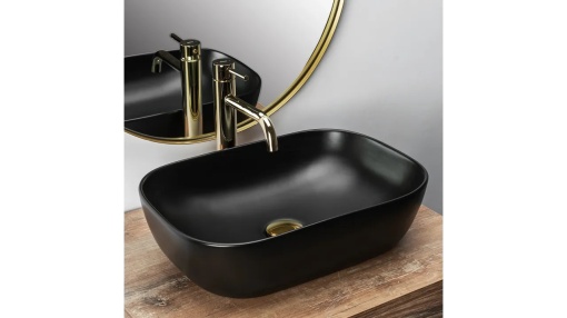 LAVOAR REA BELINDA, 46 CM, NEGRU MAT, DIN CERAMICA, CALITATE SUPERIOARA