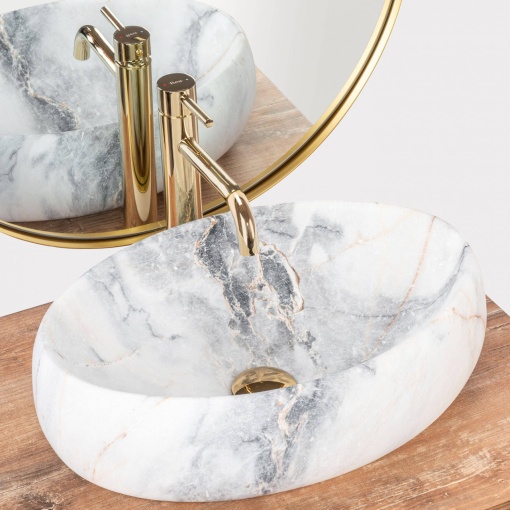 LAVOAR REA LINDA, GRANIT MAT, EFECT DE MARMURA MATA, 48,5 CM, DIN CERAMICA, CALITATE SUPERIOARA