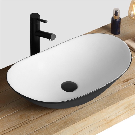LAVOAR REA ROYAL, 62,5 CM, ALB/NEGRU, DIN CERAMICA, CALITATE SUPERIOARA