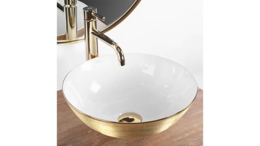 LAVOAR REA STELLA, ALB/AURIU PERIAT, 35,5 CM, DIN CERAMICA, CALITATE SUPERIOARA