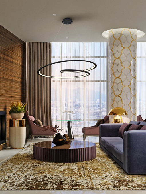 LUSTRA/PLAFONIERA LOOPING, 97 CM, NEGRU MAT/OPAL, DIN METAL, ALUMINIU SI SILICON, STIL MODERN
