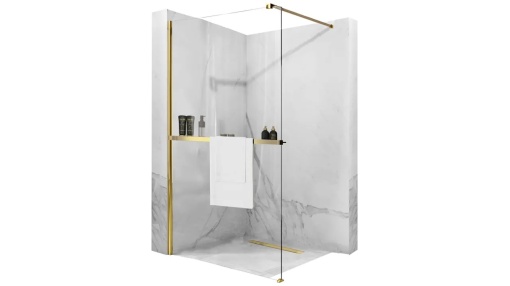 PARAVAN DE DUS REA AERO N WALK IN, 120CM, AURIU, DIN STICLA, CALITATE SUPERIOARA