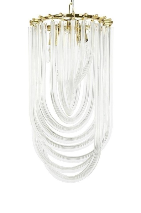 PENDUL MURANO S, AURIU, DIN METAL SI STICLA, STIL MODERN