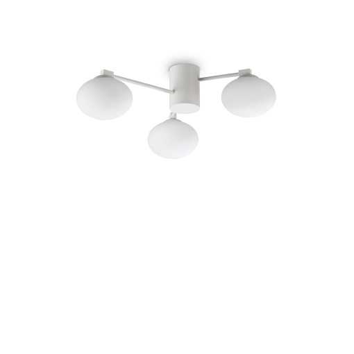 PLAFONIERA HERMES PL3 D60, ALB, DIN METAL, STIL MODERN