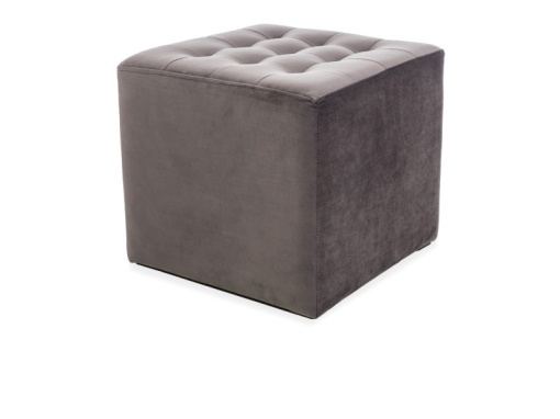 PUF LORI BLUVEL 14, GRI, DIN LEMN SI TAPITAT IN TEXTIL/CATIFEA, STIL MODERN, SIGNAL
