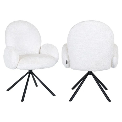 SCAUN DINING JOLIE ALB/NEGRU, S4617, CONFECTIONAT DIN PU T35 CU ELASTICITATE RIDICATA, SPUMA SI OTEL INOXIDABIL, RICHMOND INTERIORS