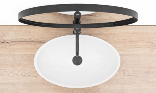 STOC!!! LAVOAR REA PAMELA, 53CM, DE CULOARE ALBA, MONTAJ PE BLAT, DIN CERAMICA, CALITATE SUPERIOARA, REA