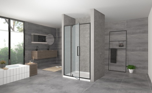 USA CABINA DE DUS, REA RAPID SWING, 110 CM, DE CULOARE NEAGRA, CALITATE SUPERIOARA, REA