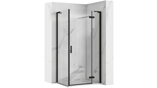 CABINA DE DUS REA HUGO, 80x80 CM, NEGRU, DIN STICLA, CALITATE SUPERIOARA