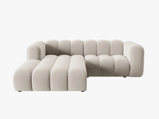 COLTAR MODULAR LUPIN, STANGA, 3 LOCURI, 228 CM, BEJ 1, TAPITERIE DIN CATIFEA, DESIGN DEOSEBIT