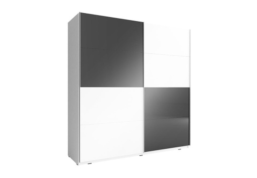DULAP DORMITOR MIKA MULTI IX 200 ALB/NEGRU DESIGN MODERN PSK