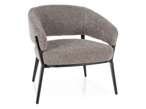FOTOLIU CONFORTABIL HILO RAVEN, GRI 07/NEGRU, TAPITERIE DIN TEXTIL SI CADRU DIN METAL, STIL MODERN