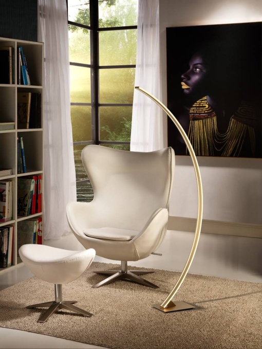 LAMPADAR ARCUS, 150 CM, AURIU PERIAT/OPAL, DIN METAL, ALUMINIU SI SILICON, STIL MODERN