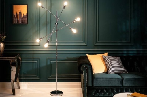 LAMPADAR, VARIATION, COD 40777, METAL ARGINTIU, ASPECT MODERN