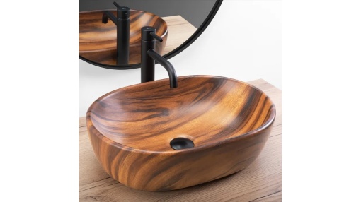 LAVOAR REA AMELIA WOOD, MARO MAT, 48 CM, DIN CERAMICA, CALITATE SUPERIOARA