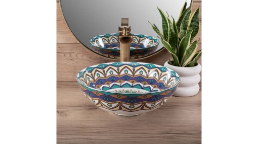 LAVOAR REA AZTEC, 40 CM, MULTICOLOR, DIN CERAMICA, CALITATE SUPERIOARA