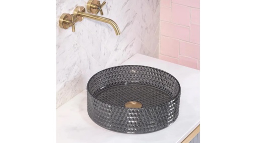 LAVOAR REA CRISTAL, NEGRU, 35,5 CM, DIN STICLA, CALITATE SUPERIOARA