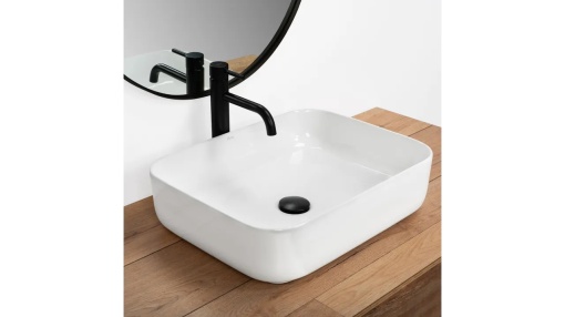 LAVOAR REA DEMI SLIM, ALB, 51 CM, DIN CERAMICA, CALITATE SUPERIOARA