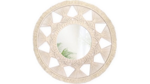 OGLINDA BAIE REA BOHO 322050, 65CM, NATURAL, DIN STICLA, CALITATE SUPERIOARA