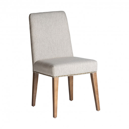 SCAUN BERNEY REF. 29181, ALB, STIL CLASIC, DIN LEMN MASIV DE BRAD, POLIESTER SI SPUMA, VIC
