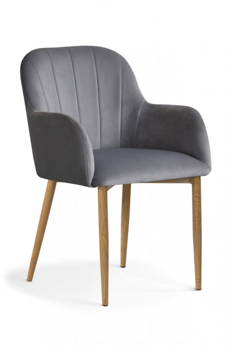 SCAUN DINING TULIP GRI/STEJAR - DESIGN MODERN