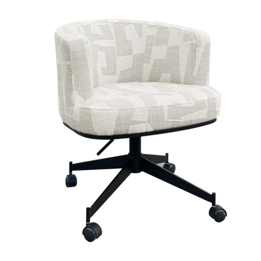 SCAUN ROTATIV ROCHENNE, CU ROTI, BEIGE GRAFFIC, S4758, CONFECTIONAT DIN 100% POLIESTER, SPUMA, PLASTIC SI METAL, RICHMOND INTERIORS
