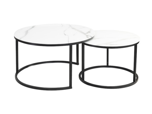 SET 2 MASUTE DE CAFEA ATLANTA C ALB CU EFECT DE MARMURA SI NEGRU MAT, STIL MODERN