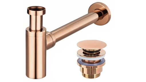 SIFON LAVOAR REA UNIVERSAL, CU DOP TIP CLICK CLACK, AURIU ROSE, DIN ALAMA, CALITATE SUPERIOARA