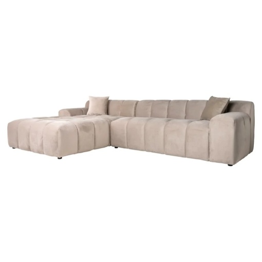 SOFA CUBE CU 3 LOCURI SI CANAPEA STANGA QUART KAKI, S5136, CONFECTIONATA DIN LEMN DE FAG, SPUMA, 100% POLIESTER, RICHMOND INTERIOR