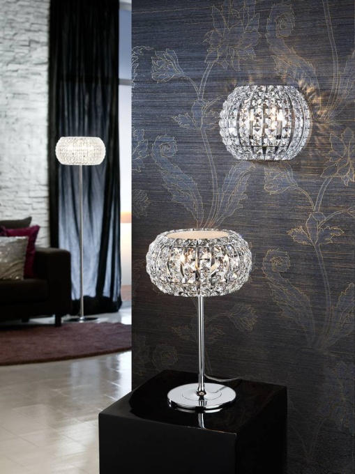 VEIOZA DIAMOND, 40 CM, CROM/TRANSPARENT, DIN METAL SI STICLA, STIL MODERN