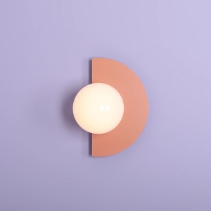 APLICA LOOP, 28 CM, CORAL, DIN STICLA SI METAL, STIL MODERN - Img 1