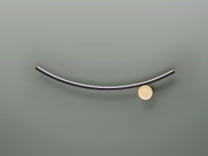 APLICA SMILE, 58 CM, NEGRU MAT/AURIU/OPAL, DIN METAL SI ACRIL, STIL MODERN - Img 3