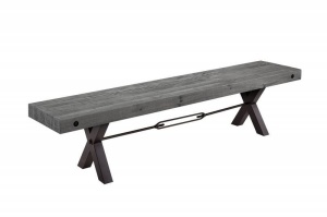 BANCA, THOR 200CM, COD 40445, METAL SI LEMN PIN GRI, DESIGN INDUSTRIAL - Img 7