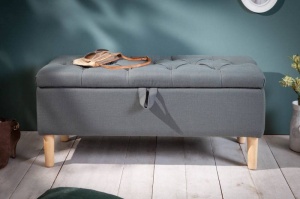 BANCUTA, CASTLE 100CM, COD 40410, DIN LEMN SI TEXTIL, STIL RUSTIC - Img 3