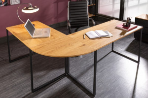 BIROU OFFICE, BIG DEAL 180CM, COD 40869, DIN METAL SI MDF, DESIGN INDUSTRIAL - Img 1