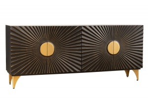 BUFET/ COMODA 177CM, DIN LEMN MASIV DE MANGO SI METAL, CU ORNAMENTE 3D, ARTIM GROUP SELECTION - Img 3
