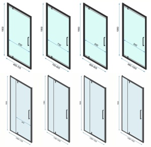 CABINA DE DUS REA RAPID SWING, 90x90CM, NEGRU, DIN STICLA, CALITATE SUPERIOARA - Img 8