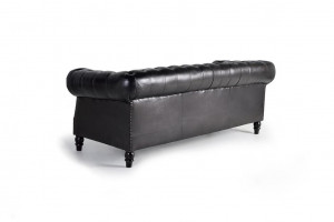 CANAPEA 1193, NEGRU, DIN PIELE NATURALA, STIL CHESTERFIELD G&C - Img 7